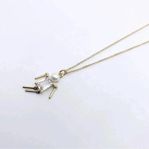 RHINESTONE Kids Charm Necklace Mom Gift Gold Plated